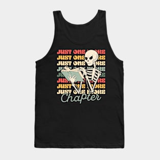 "Just One More Chapter" Skeleton Reading Tank Top